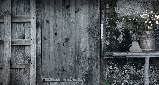 istock Weathered wood texture with golden bokeh 2234843036