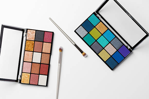 istock make up cosmetic palette on white background and brush 2234844651