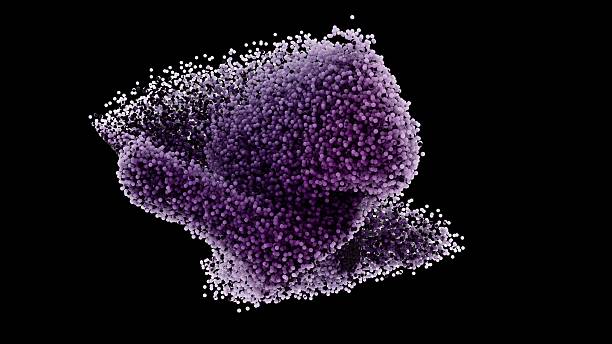 istock Abstract Purple Particle Cloud on Black Background 2234857885