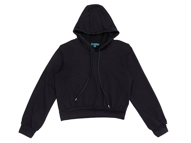 istock Black hooded sweatshirt, isolated on a white background, front view 2234863490