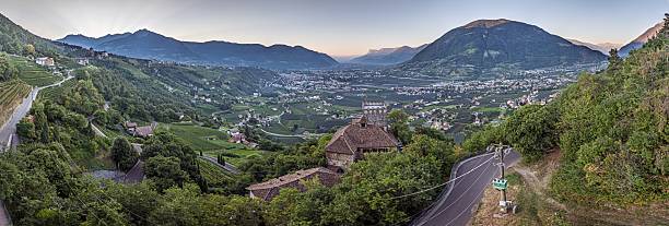 istock Panoramic view of Etsch Valley with Meran and Castle Tyrol 2234880528