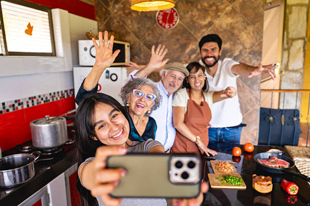 istock Happy multigenerational family taking selfie in kitchen 2234884764
