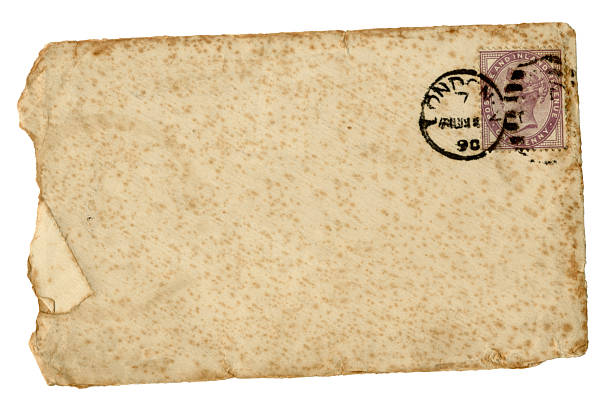 Mottled envelope with Queen Victoria postage stamp, 1890