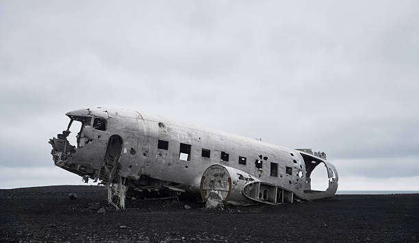 istock Wreckage of a crashed plane on Vik's black sand beaches 2234891857