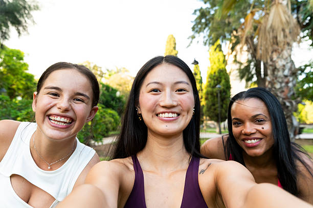 istock Three young women taking a selfie in the park after exercising 2234897734