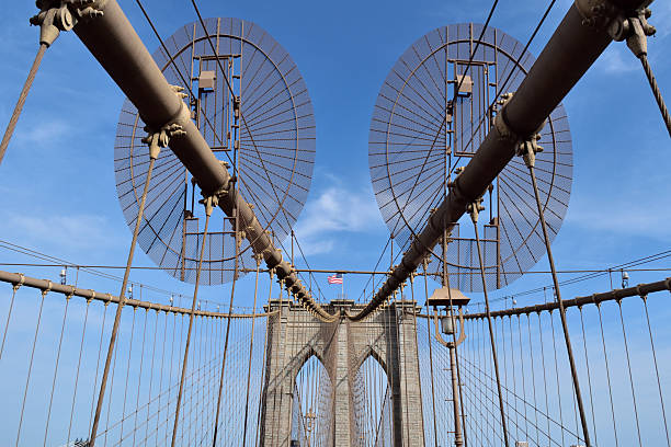 istock Brooklyn bridge is a large, metal structure with two large, circular wheels top 2234908166