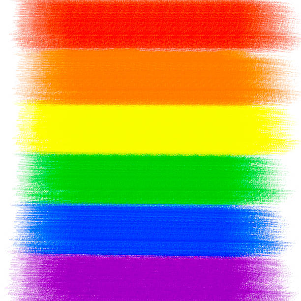 Rainbow Colors Gay Pride Watercolor Brush Strokes Background. Diversity, Equality, Inclusion