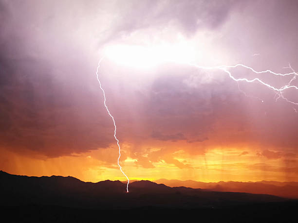istock Lightning in the sky. Electric discharges in the sky 2234912729