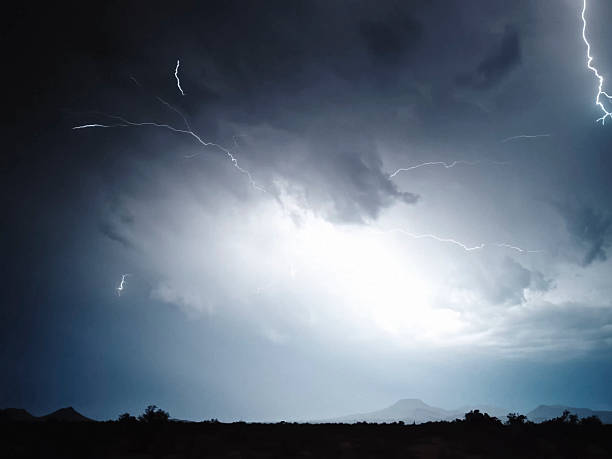 istock Lightning in the sky. Electric discharges in the sky 2234912774
