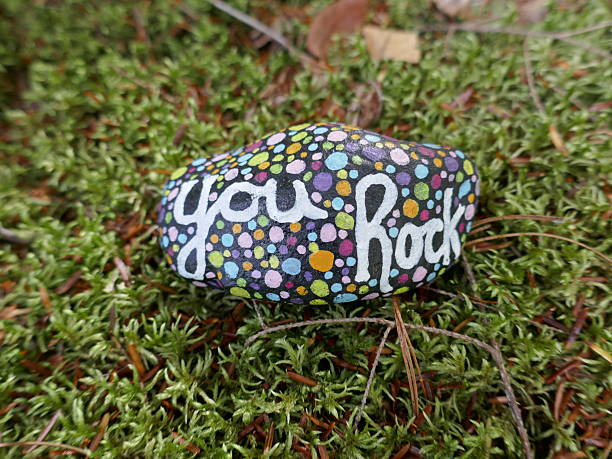 istock Moss with you rock kindness rock 2234916268
