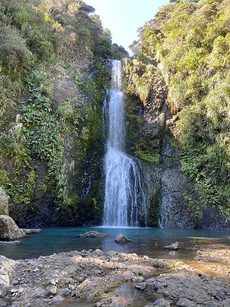 istock View of a Waterfall surrounded my Bushes 2234923631