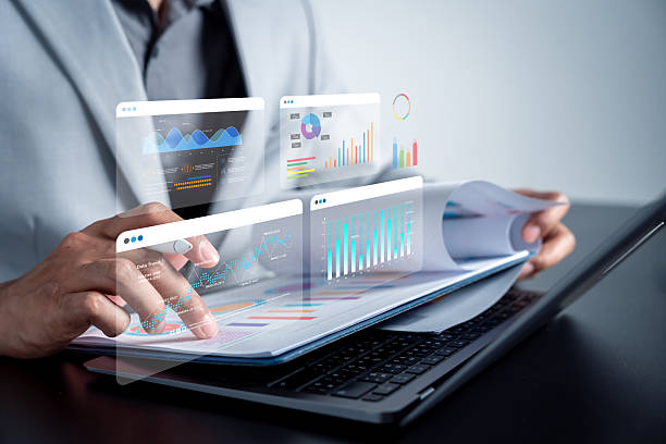 istock Market analysis and financial growth with digital charts, graphs, and reports, data analytics, economic performance, business planning, profit trends, and strategy for investment and success. 2234934555