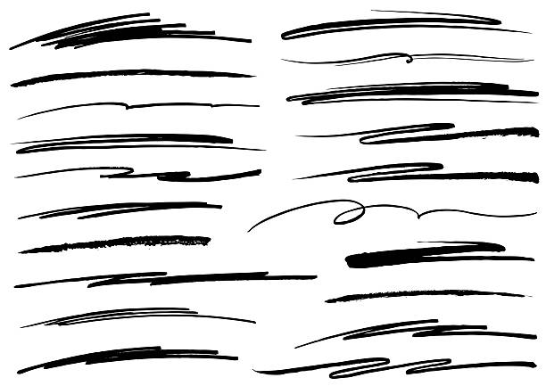 Black marker pen underline patterns vector vector art illustration