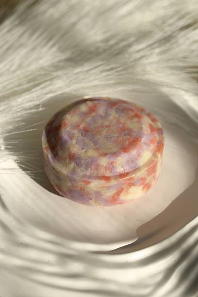 istock Swirl Handmade Soap on Ceramic Dish. Gentle Cleansing for Sensitive Skin, Home Spa Experience. 2234951038