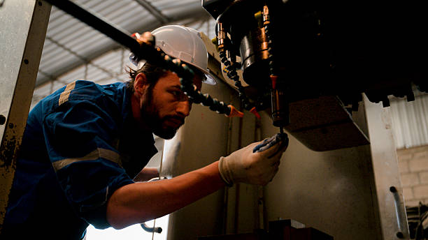 istock Engineer check control cabinet robotic welding in factory. 2234953112