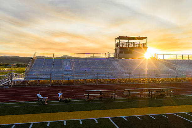 Sunset Over Rural Sports Stadium