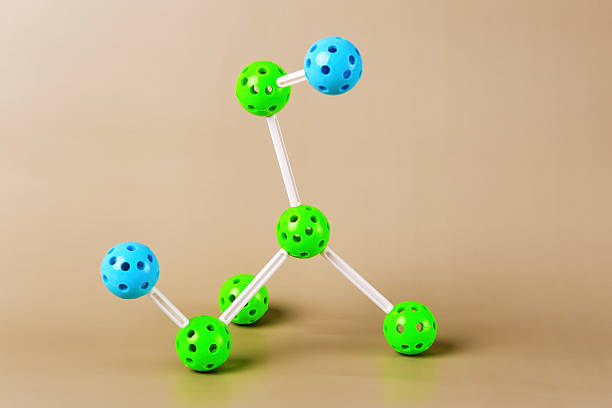 Colorful molecular model of connected spheres and rods, ideal for visualizing chemical structures