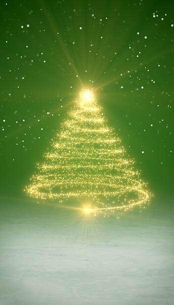 istock Illustation of a Christmas tree on a green background. 2234959442
