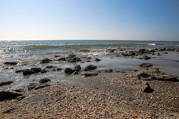 istock Rocky Beach Shoreline Under a Clear Blue Sky on a Sunny Day 2234961239