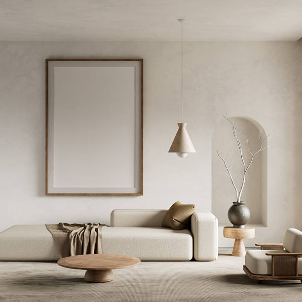 istock Minimalist Japandi Living Room Interior. 3D illustration 2234964936