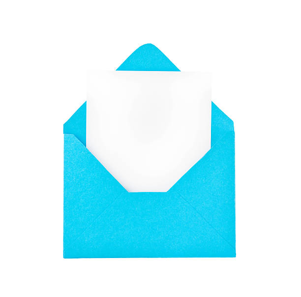 istock Old open blue paper air post envelope with blank paper sheet isolated on white background with clipping path. Element for design. 2234965619