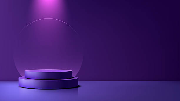istock purple podium 3d background with spotlight luxury mockup stage for product display branding presentation showcase design 2234970773