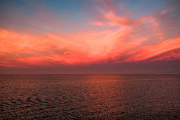 A multicolor sunset on the sea
