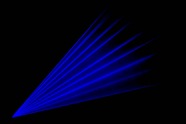 laser light. line blue light laser , streaks of light rippling and twisting