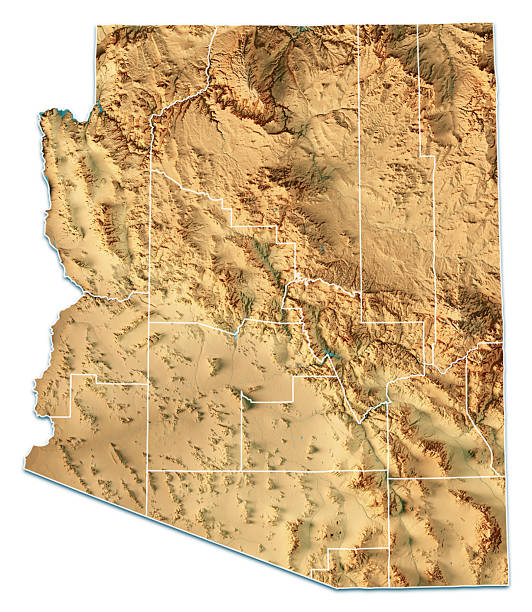 istock Arizona US State Topographic Map 3D Render Isolated Color County Border 2234985447