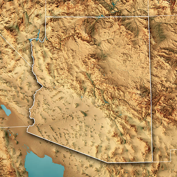 istock Arizona US State Topographic Map 3D Render Color Border 2234985472
