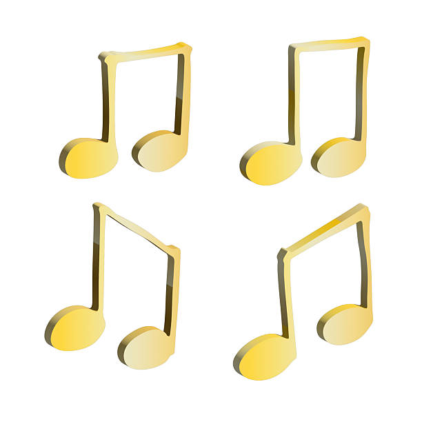 istock Set of 3d music note. Hand drawn musical symbol. Elements for print, web, design, decor, logo 2234985877