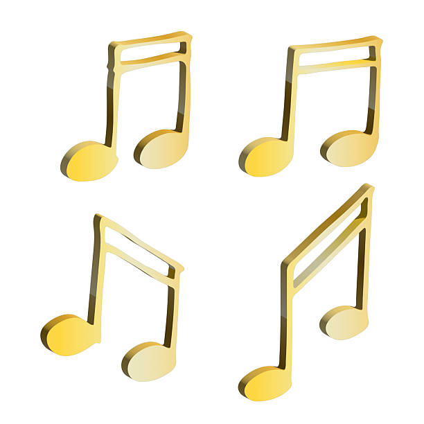 istock Set of 3d music note. Hand drawn musical symbol. Elements for print, web, design, decor, logo 2234985878