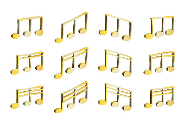 istock Set of 3d music note. Hand drawn musical symbol. Elements for print, web, design, decor, logo 2234985893