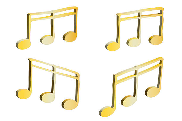 istock Set of 3d music note. Hand drawn musical symbol. Elements for print, web, design, decor, logo 2234985895