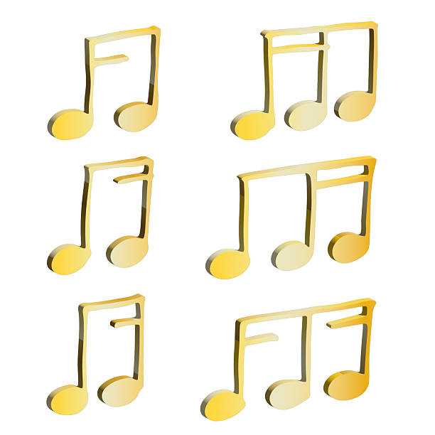 istock Set of 3d music note. Hand drawn musical symbol. Elements for print, web, design, decor, logo 2234985904