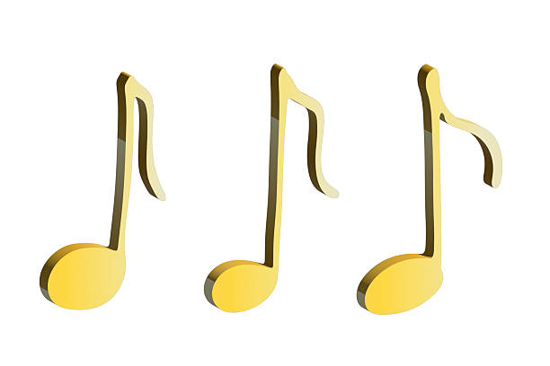 istock Set of 3d music note. Hand drawn musical symbol. Elements for print, web, design, decor, logo 2234985917