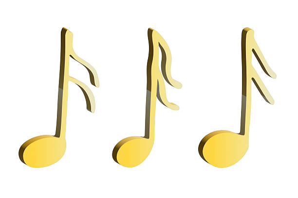 istock Set of 3d music note. Hand drawn musical symbol. Elements for print, web, design, decor, logo 2234985930