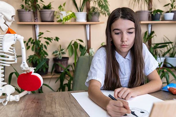 istock Home schooled girl starting her art project 2234986418