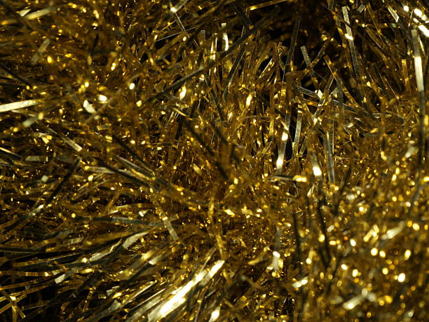 istock Golden christmas tinsel decoration close up 2234990206