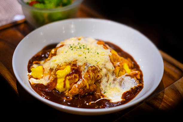 Omelette Rice with Demi-Glace Sauce.