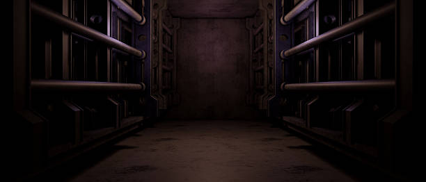 istock Dark Sci-Fi Corridor Industrial Futuristic Interior 2234992791