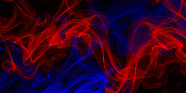 istock Blue red abstract background, luxury colored smoke, acrylic paint underwater explosion, cosmic swirling ink 2234997558