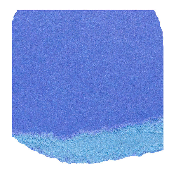 istock Isolated torn piece of blank blue paper note cardboard with rough texture and copy space for text on white background design element 2234998795