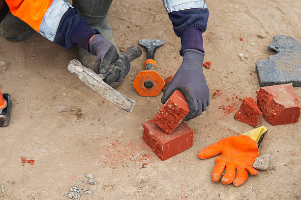 Work worker fixing a wall structure