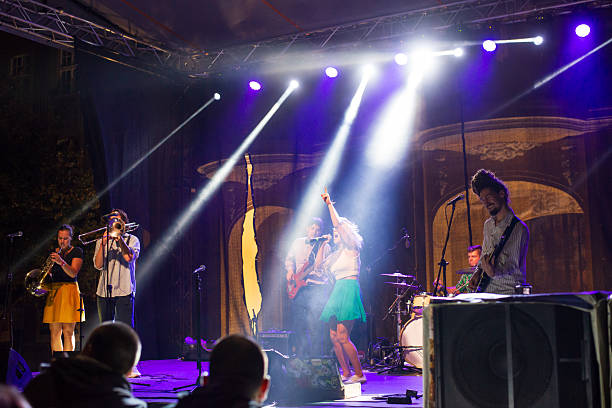 istock Rock band playing on the concert 2235003858