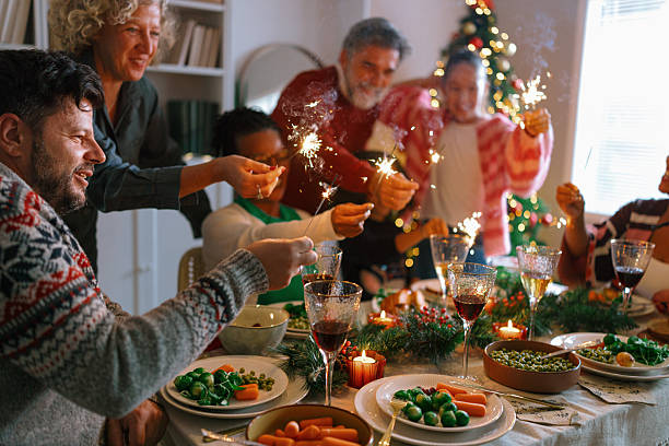 istock Christmas Celebration with Sparklers 2235007466