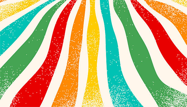 Abstract Vintage Wavy Lines Background. ​Retro Style Colorful Stripes Graphic. ​Groovy and Nostalgic Swirl Design. 1970s Inspired Abstract Texture