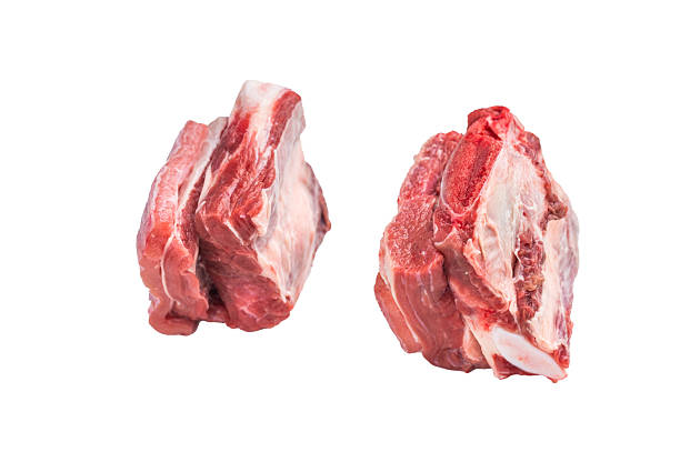 istock Thick Cut raw Beef Short Ribs, fresh meat with bone isolated on white background. top view 2235020042