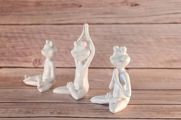 Green ceramic frog figurines. High quality photo