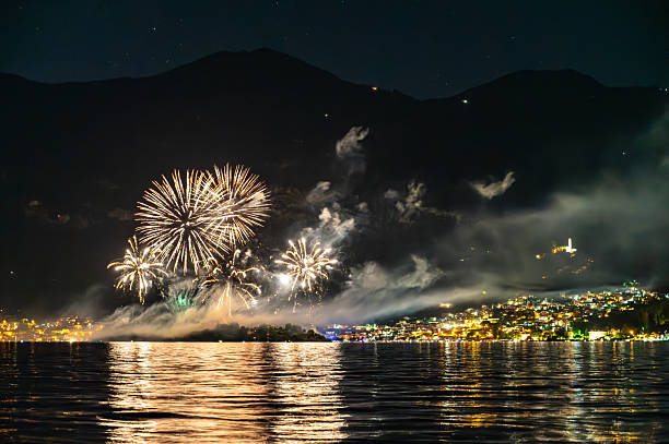 istock Fireworks display on Lake Como. Fireworks of San Giovanni. 2235026975